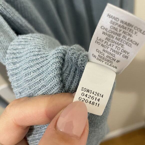 J. Jill Blue Cotton Blend Womens V Neck Tunic Sweater Sz 2X Classic Fall Ribbed - Picture 10 of 10